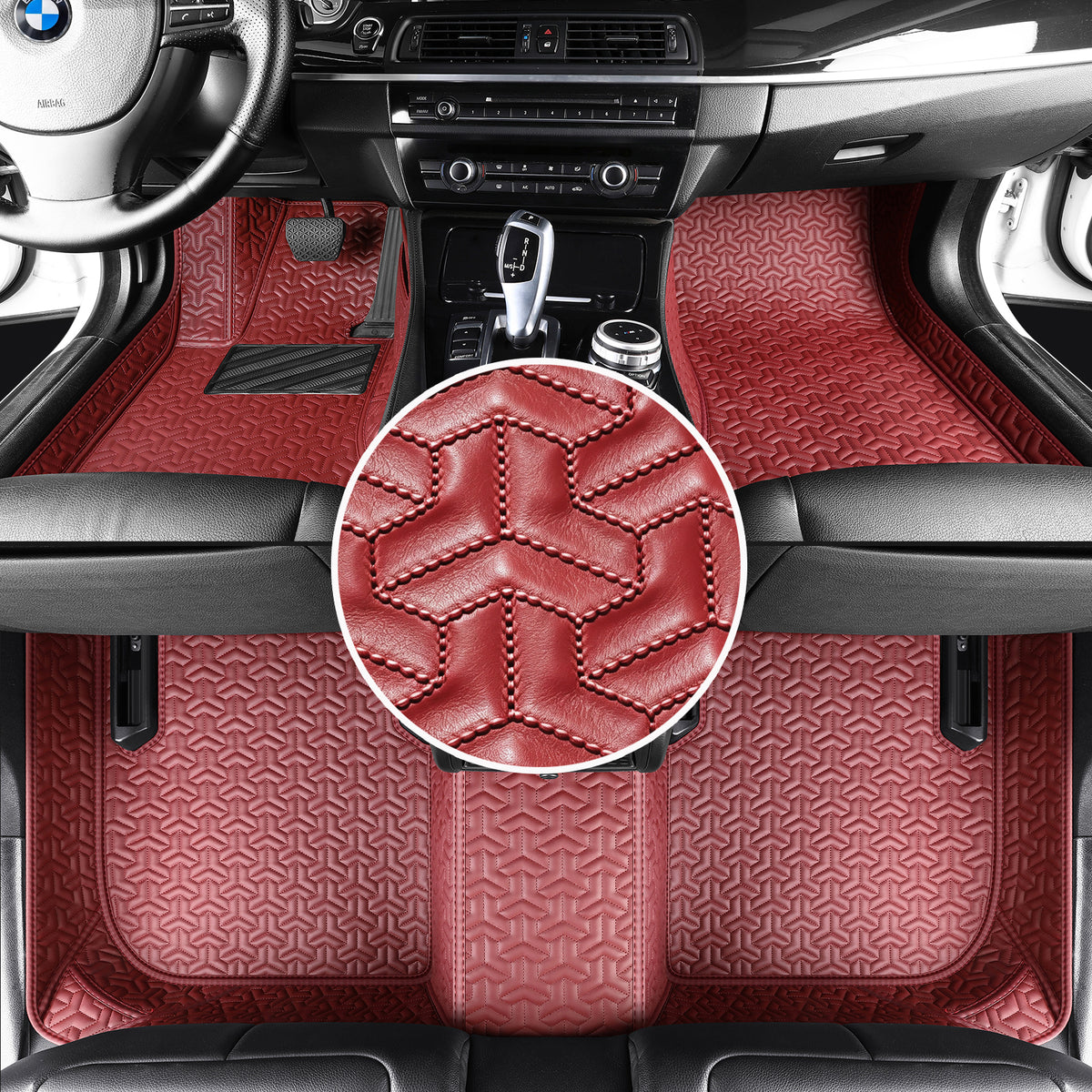 Titanmats Custom Fit Car Floor Mats – Y-Pattern Texture | Waterproof Leather Liners for Full Vehicle Coverage