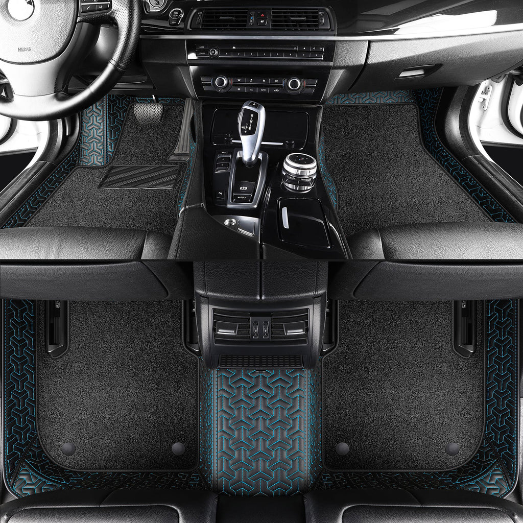 Titanmats Custom Fit Car Floor Mats – Y-Pattern Leather with Loop Pile Carpet | Waterproof Luxury Interior Liners