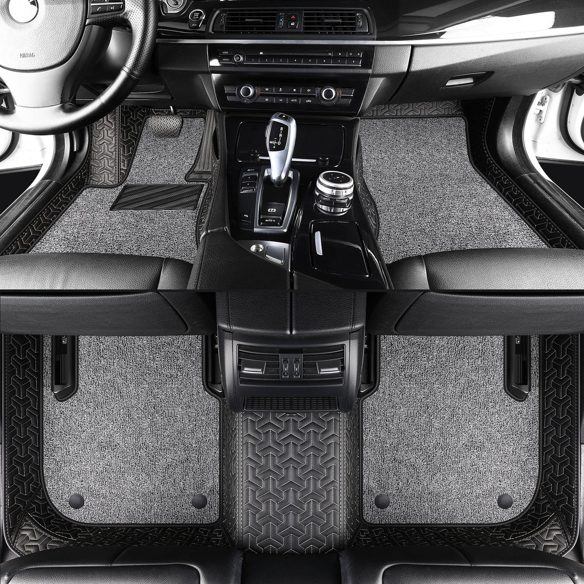 Titanmats Custom Fit Car Floor Mats – Y-Pattern Leather with Loop Pile Carpet | Waterproof Luxury Interior Liners