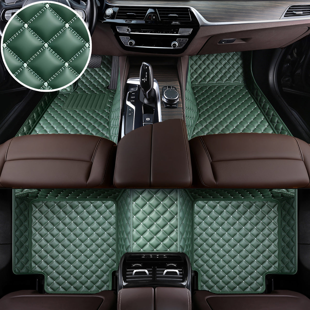 Titanmats Premium Waterproof Leather Car Floor Mats – Luxury Diamond Stitching | Custom Fit | 8 Colors