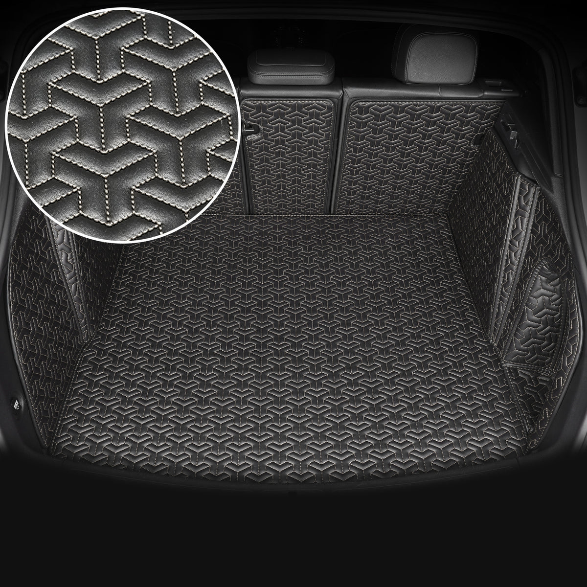 Titanmats Y-Pattern Trunk Mat for 3-Row SUVs & Minivans – Full Coverage Waterproof Cargo Liner | 10 Colors