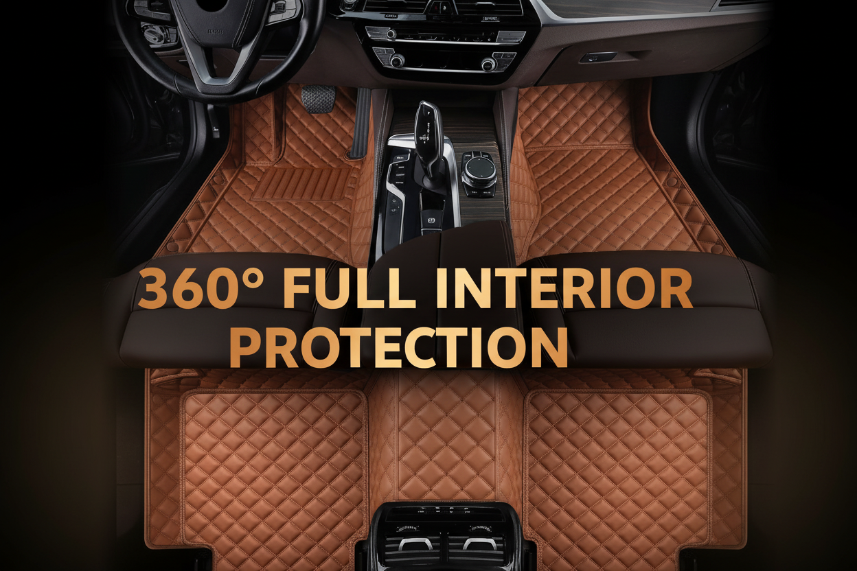 360° Full Interior Protection - Caramel Brown Diamond Floor Mat
