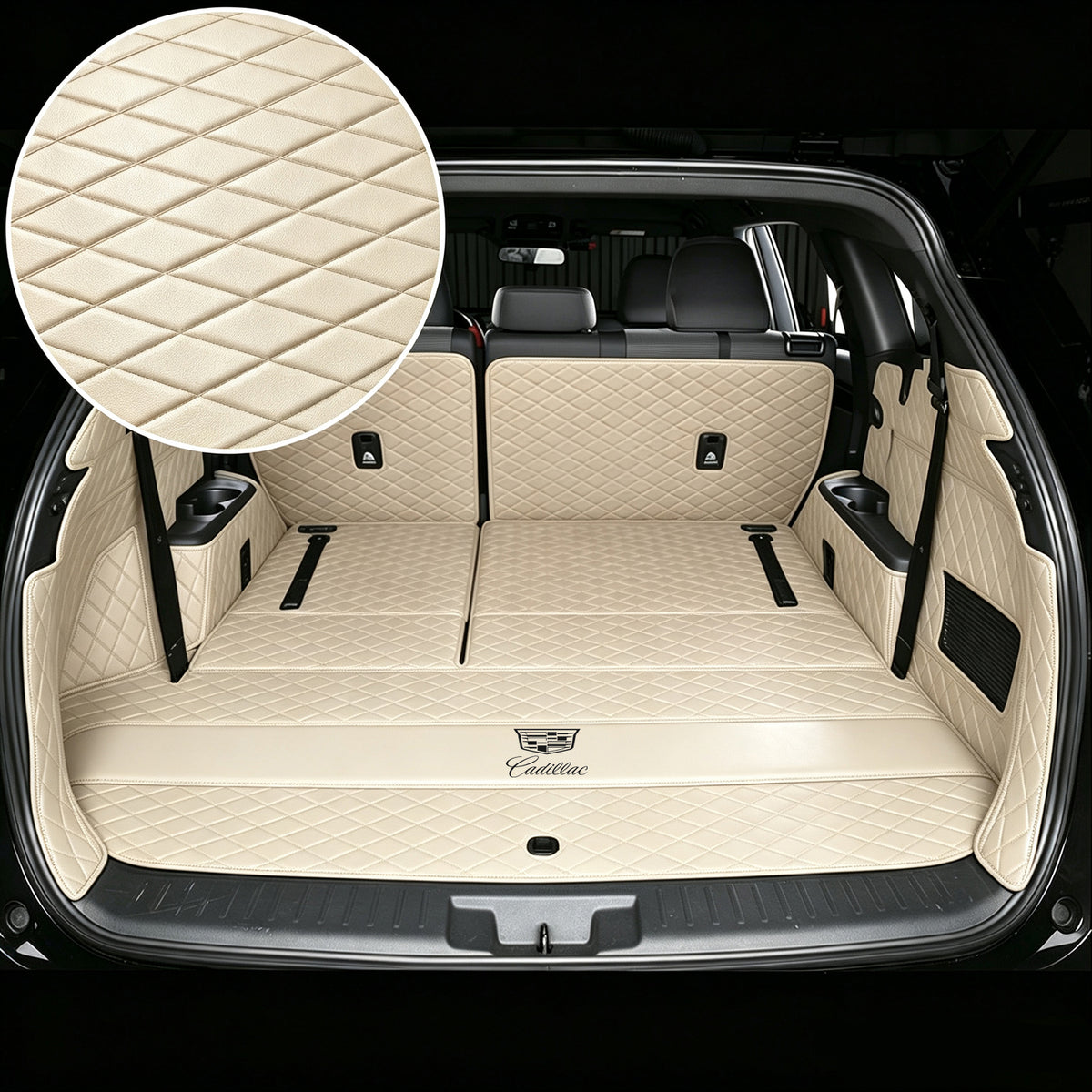 Cadillac Cargo Liner – Full Coverage | Trunk + Side Walls + 3rd Row + 2nd Row Seatback | with Logo