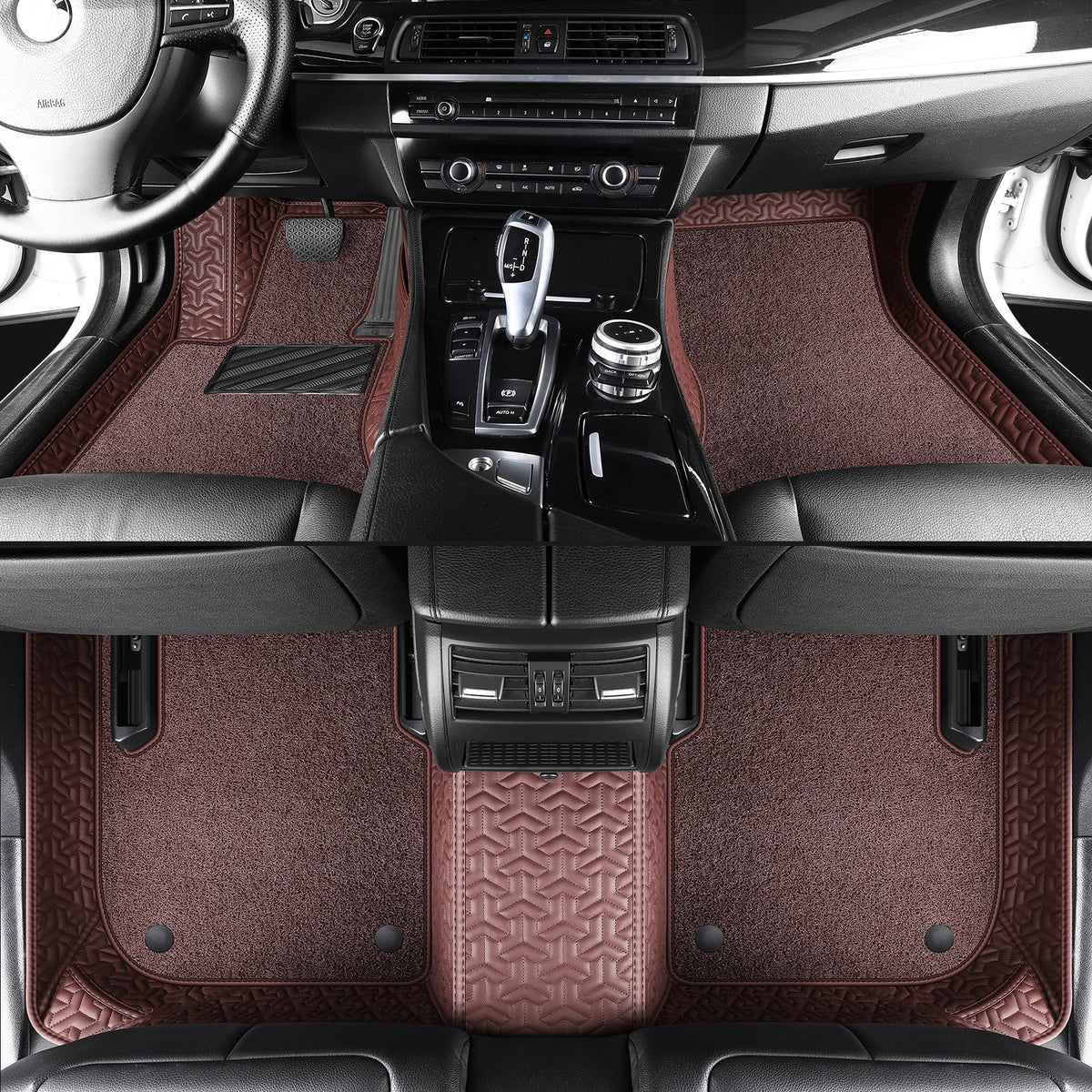 Titanmats Custom Fit Car Floor Mats – Y-Pattern Leather with Loop Pile Carpet | Waterproof Luxury Interior Liners