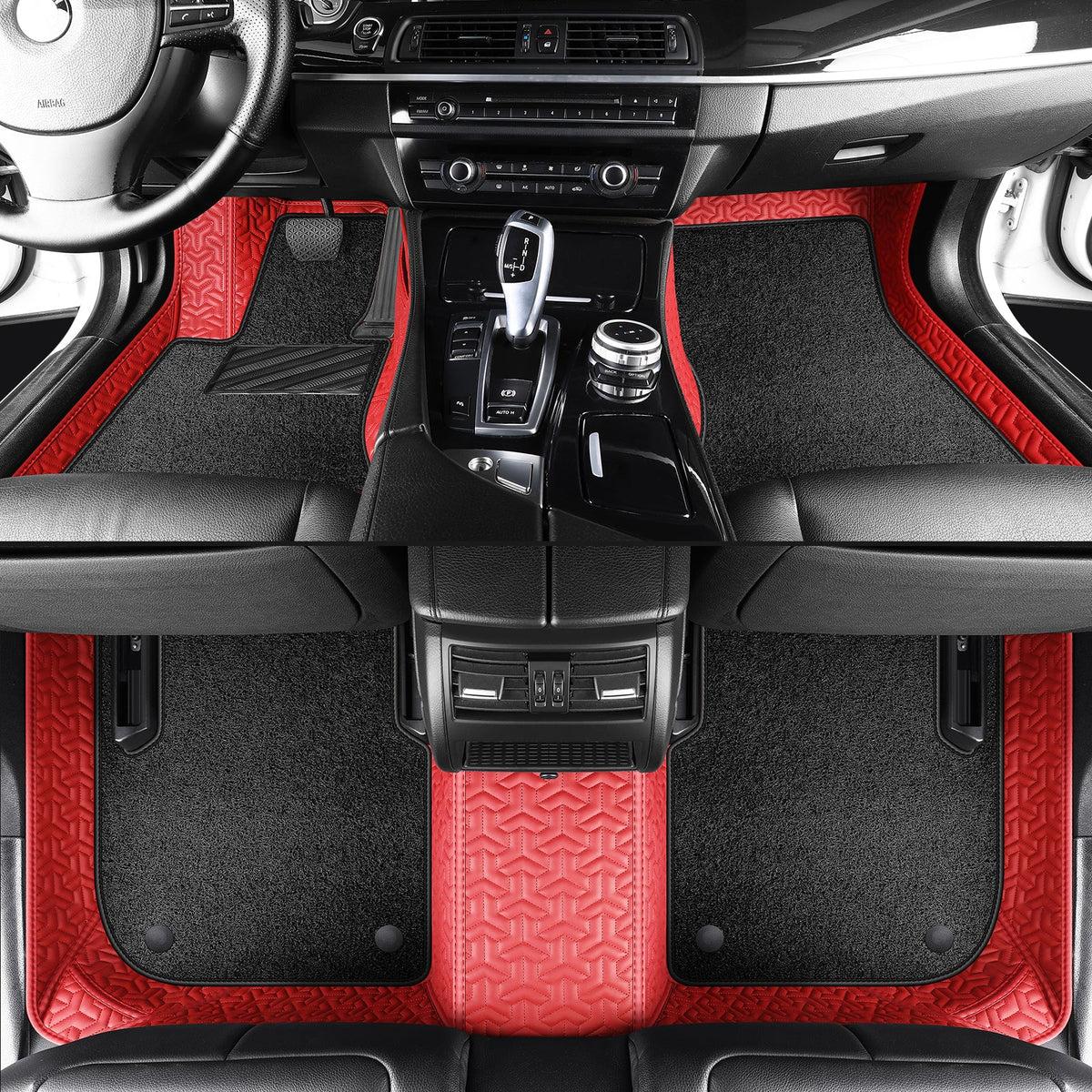 Titanmats Custom Fit Car Floor Mats – Y-Pattern Leather with Loop Pile Carpet | Waterproof Luxury Interior Liners