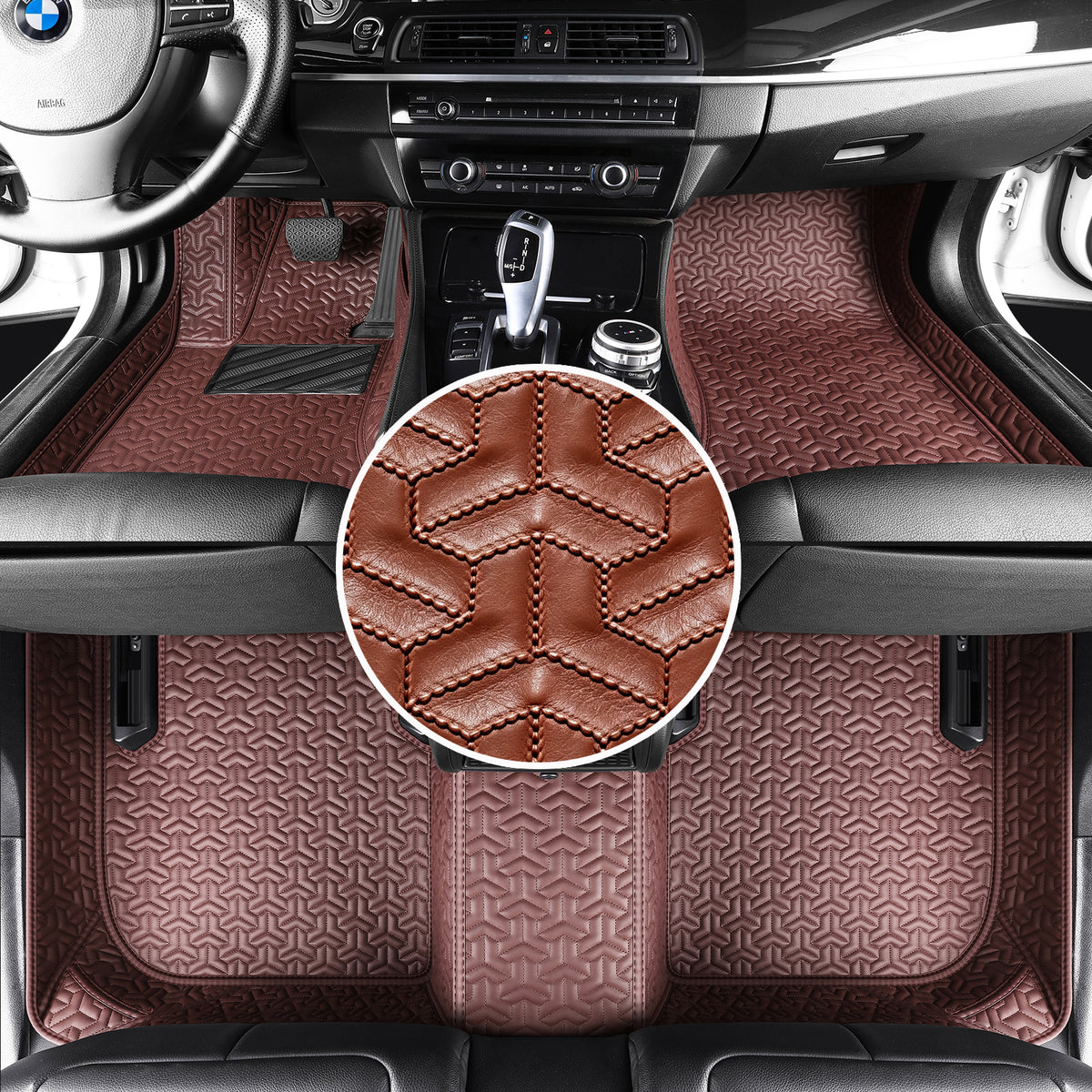Titanmats Custom Fit Car Floor Mats – Y-Pattern Texture | Waterproof Leather Liners for Full Vehicle Coverage