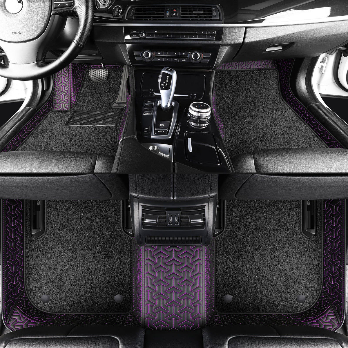 Titanmats Custom Fit Car Floor Mats – Y-Pattern Leather with Loop Pile Carpet | Waterproof Luxury Interior Liners