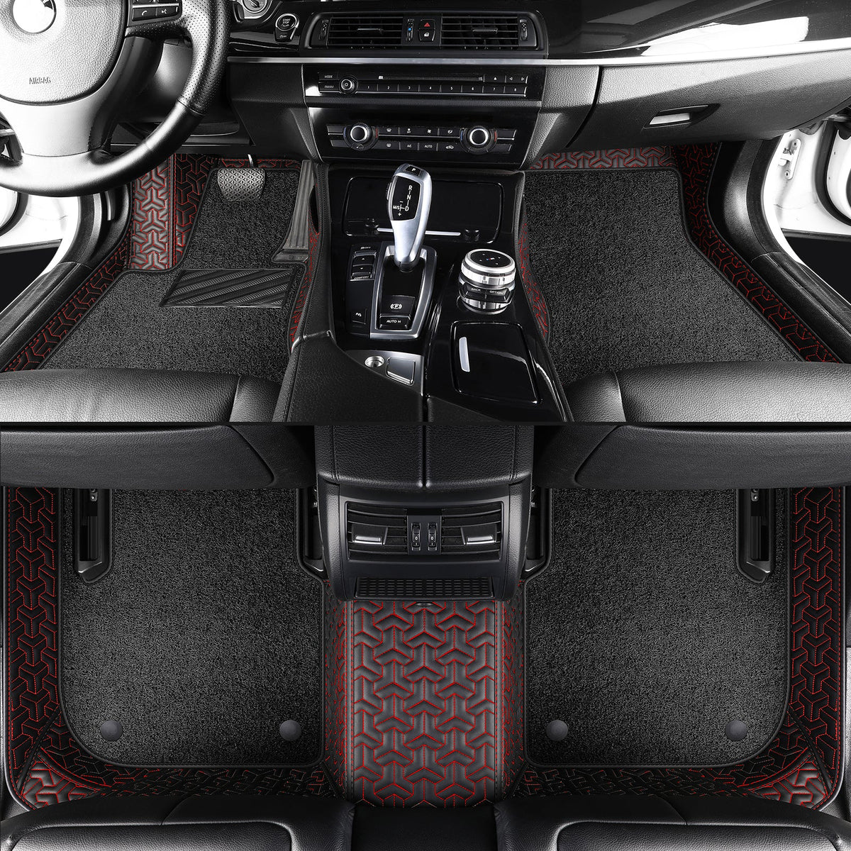 Titanmats Custom Fit Car Floor Mats – Y-Pattern Leather with Loop Pile Carpet | Waterproof Luxury Interior Liners