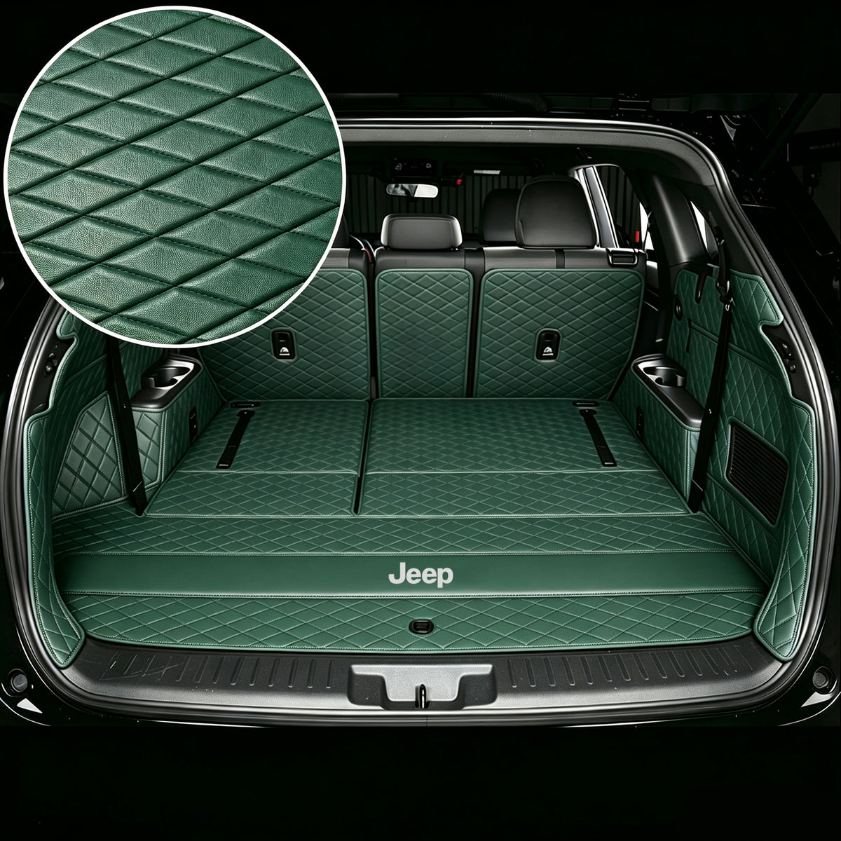 Jeep Cargo Liner – Full Coverage | Trunk + Side Walls + 3rd Row + 2nd Row Seatback | with Logo