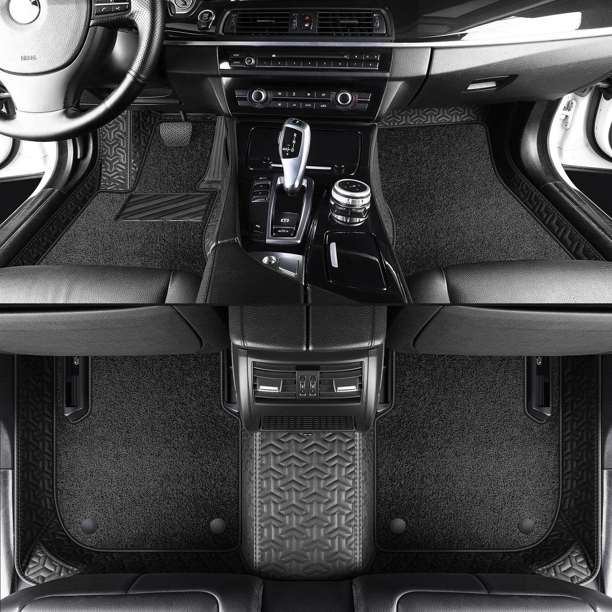 Titanmats Custom Fit Car Floor Mats – Y-Pattern Leather with Loop Pile Carpet | Waterproof Luxury Interior Liners