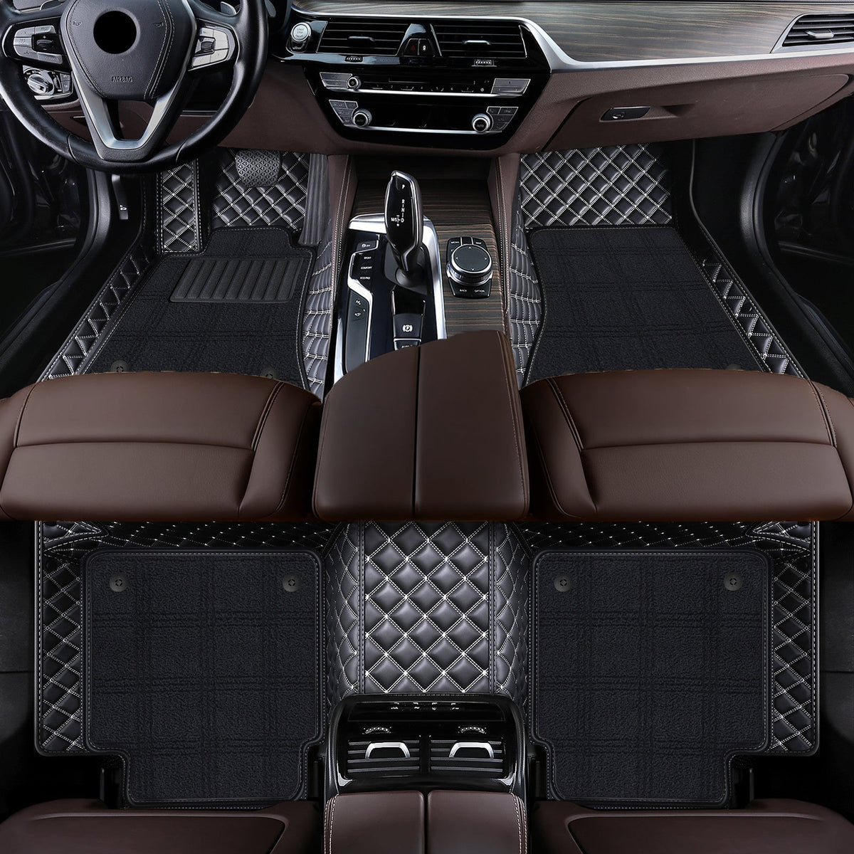 Titanmats Luxury Custom Fit Car Floor Mats – Full Coverage Leather Liners with Premium Carpet Inserts, Waterproof & Stylish Interior Protection
