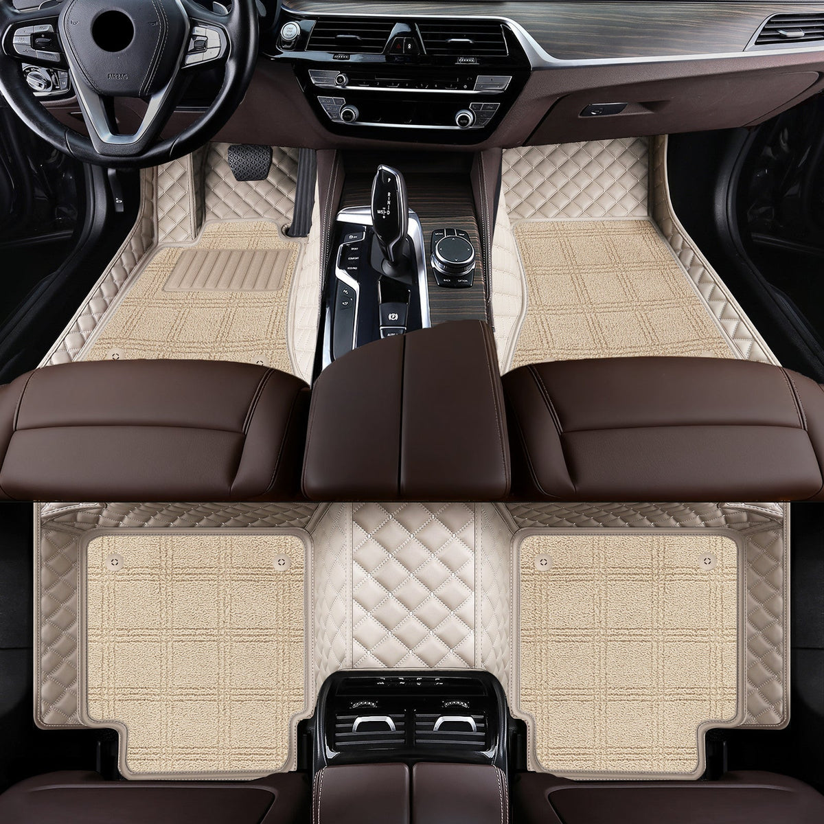 Titanmats Luxury Custom Fit Car Floor Mats – Full Coverage Leather Liners with Premium Carpet Inserts, Waterproof & Stylish Interior Protection