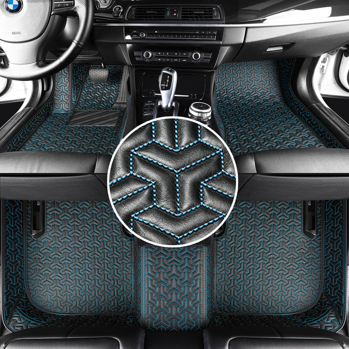 Titanmats Custom Fit Car Floor Mats – Y-Pattern Texture | Waterproof Leather Liners for Full Vehicle Coverage