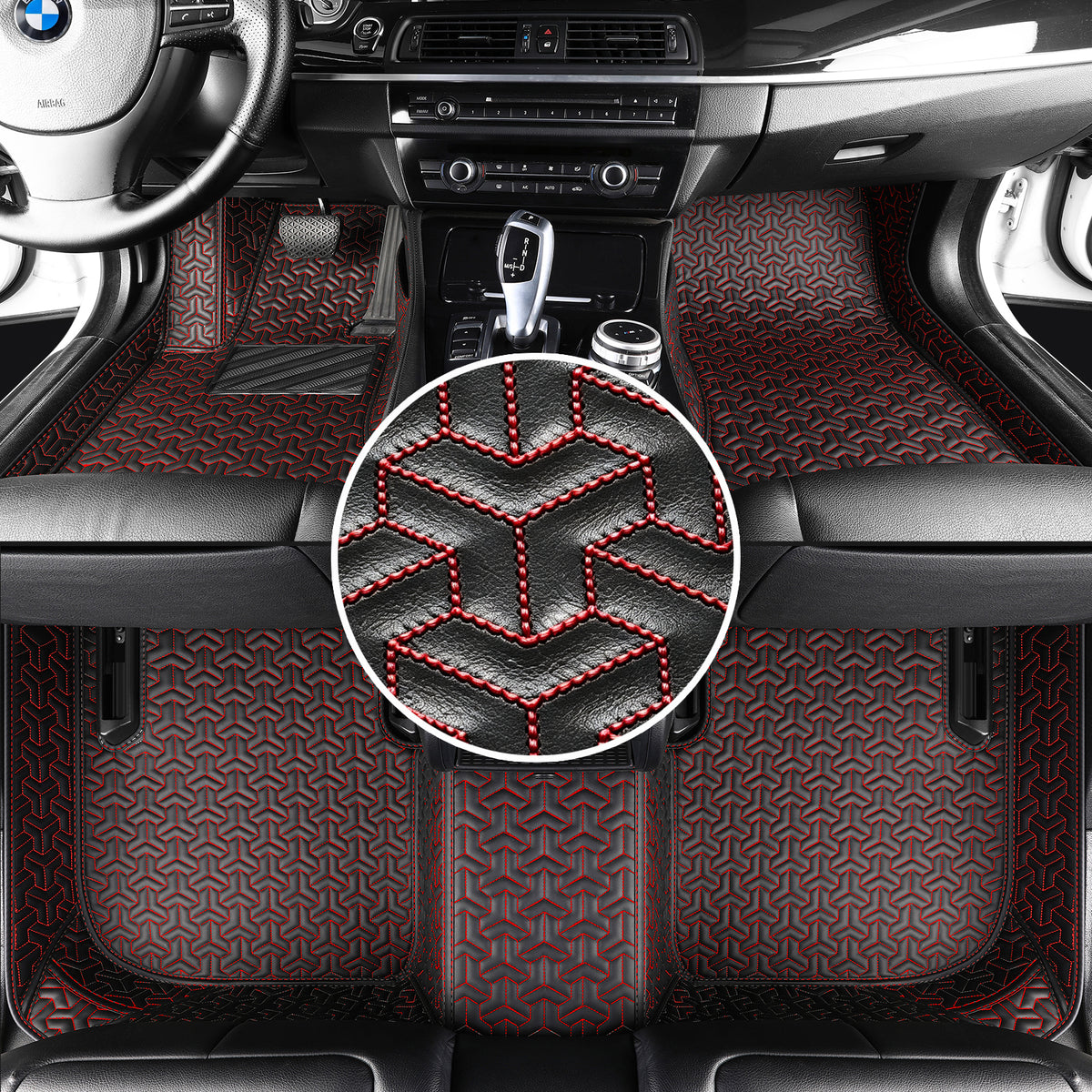 Titanmats Custom Fit Car Floor Mats – Y-Pattern Texture | Waterproof Leather Liners for Full Vehicle Coverage