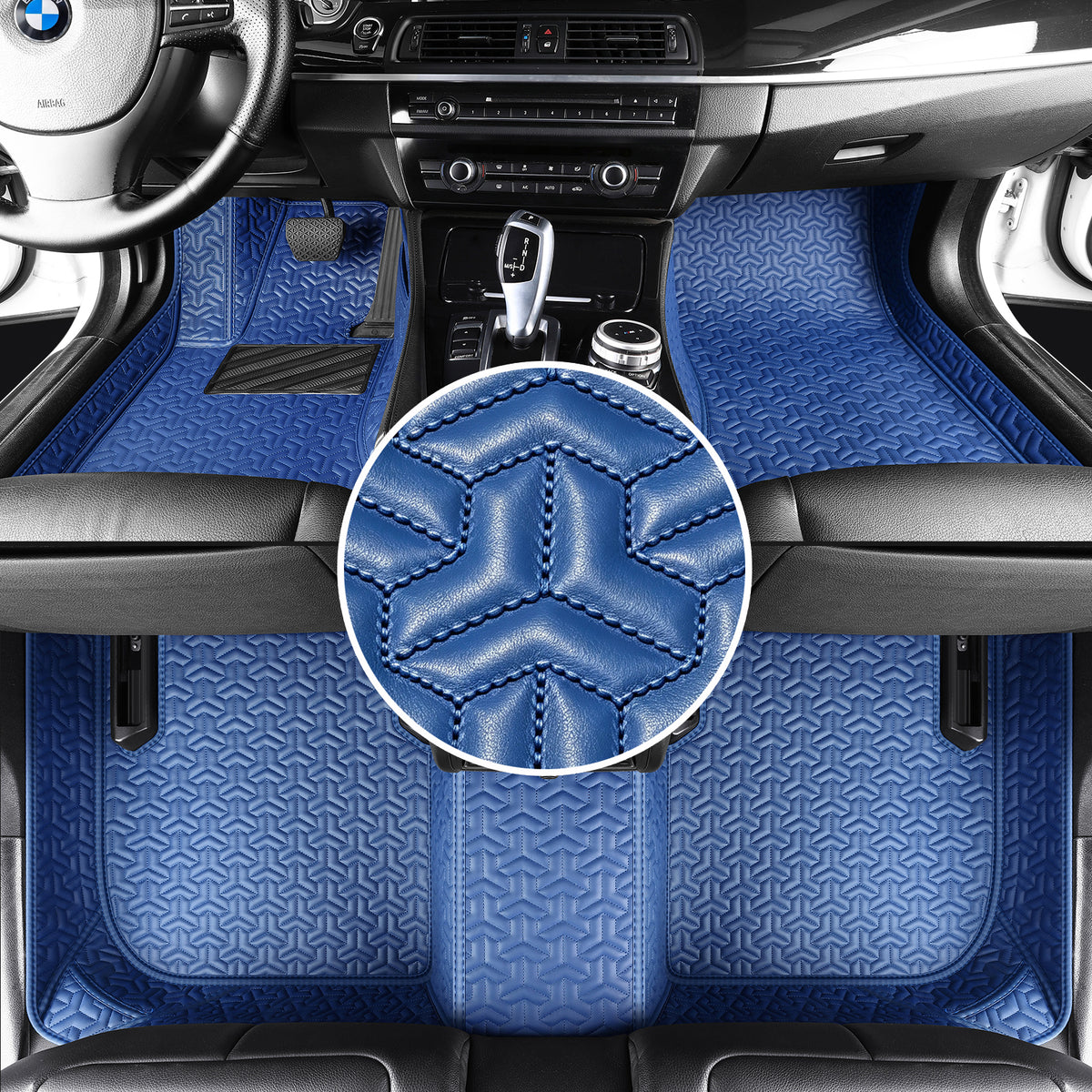 Titanmats Custom Fit Car Floor Mats – Y-Pattern Texture | Waterproof Leather Liners for Full Vehicle Coverage