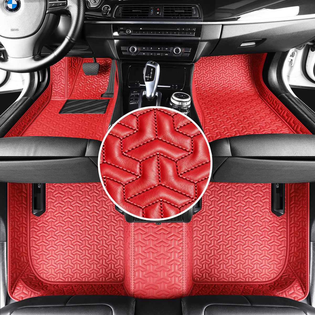 Titanmats Custom Fit Car Floor Mats – Y-Pattern Texture | Waterproof Leather Liners for Full Vehicle Coverage