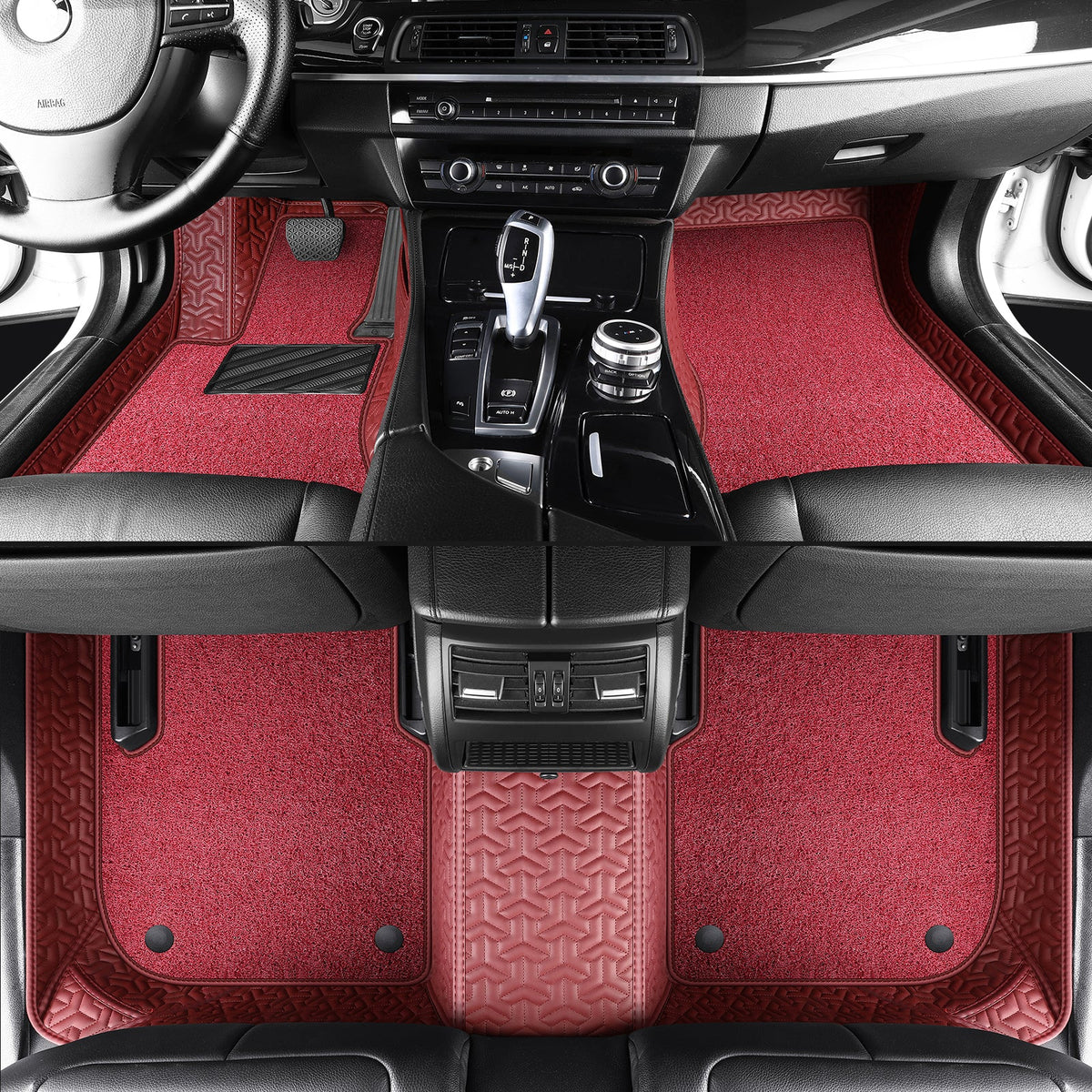 Titanmats Custom Fit Car Floor Mats – Y-Pattern Leather with Loop Pile Carpet | Waterproof Luxury Interior Liners