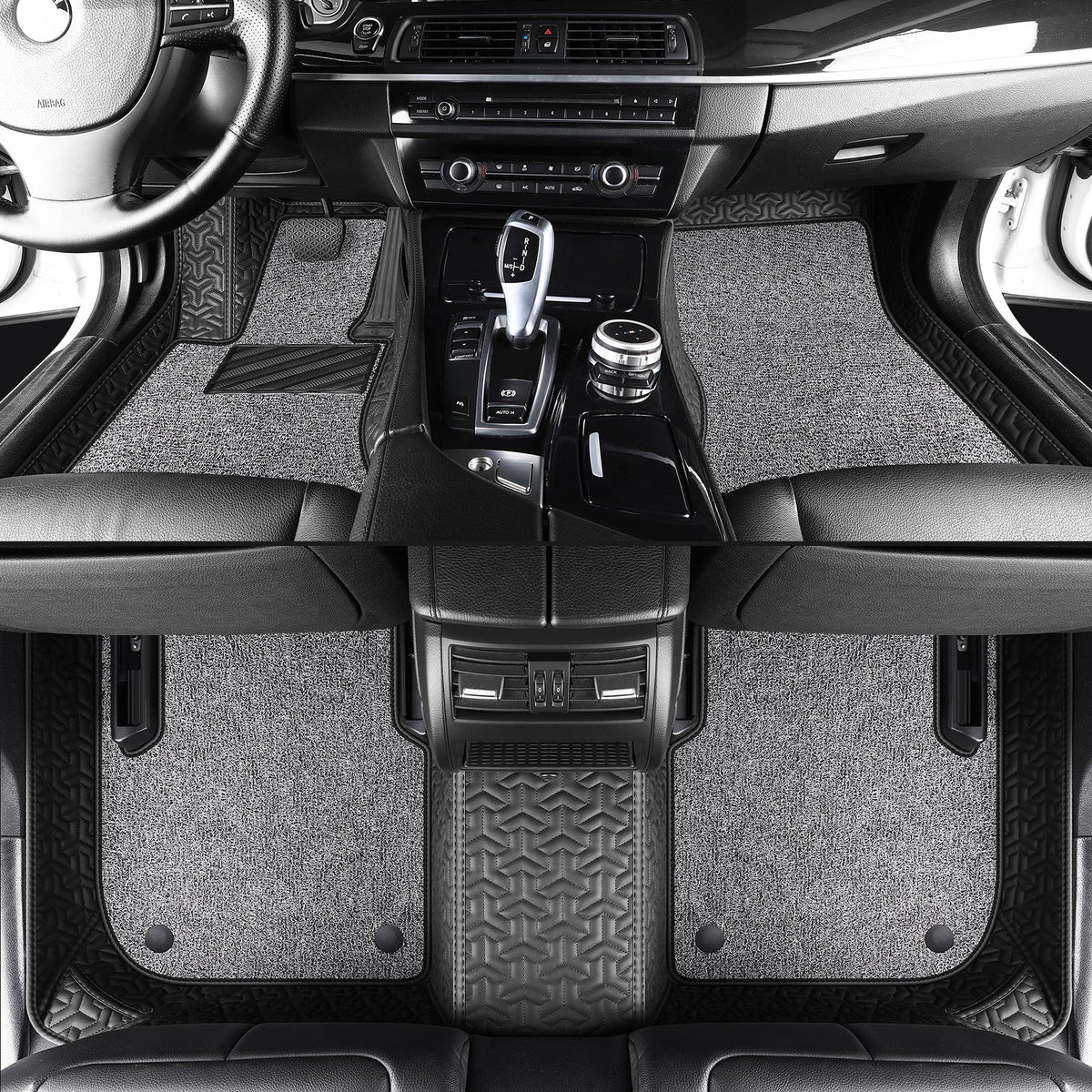 Titanmats Custom Fit Car Floor Mats – Y-Pattern Leather with Loop Pile Carpet | Waterproof Luxury Interior Liners