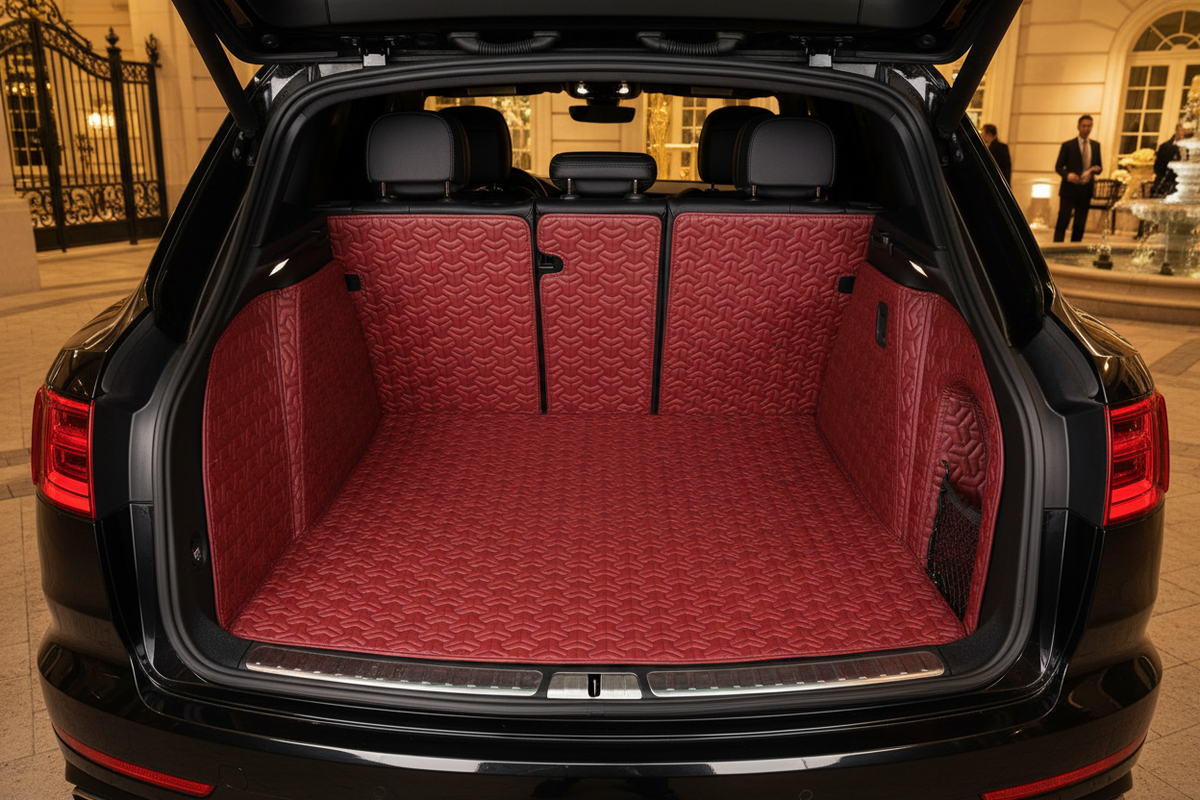 Luxury Red Wine Trunk Mat with Premium SUV