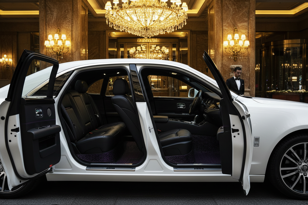 Rolls-Royce Rear Seat Purple Y-Pattern Mat - 5 Star Hotel