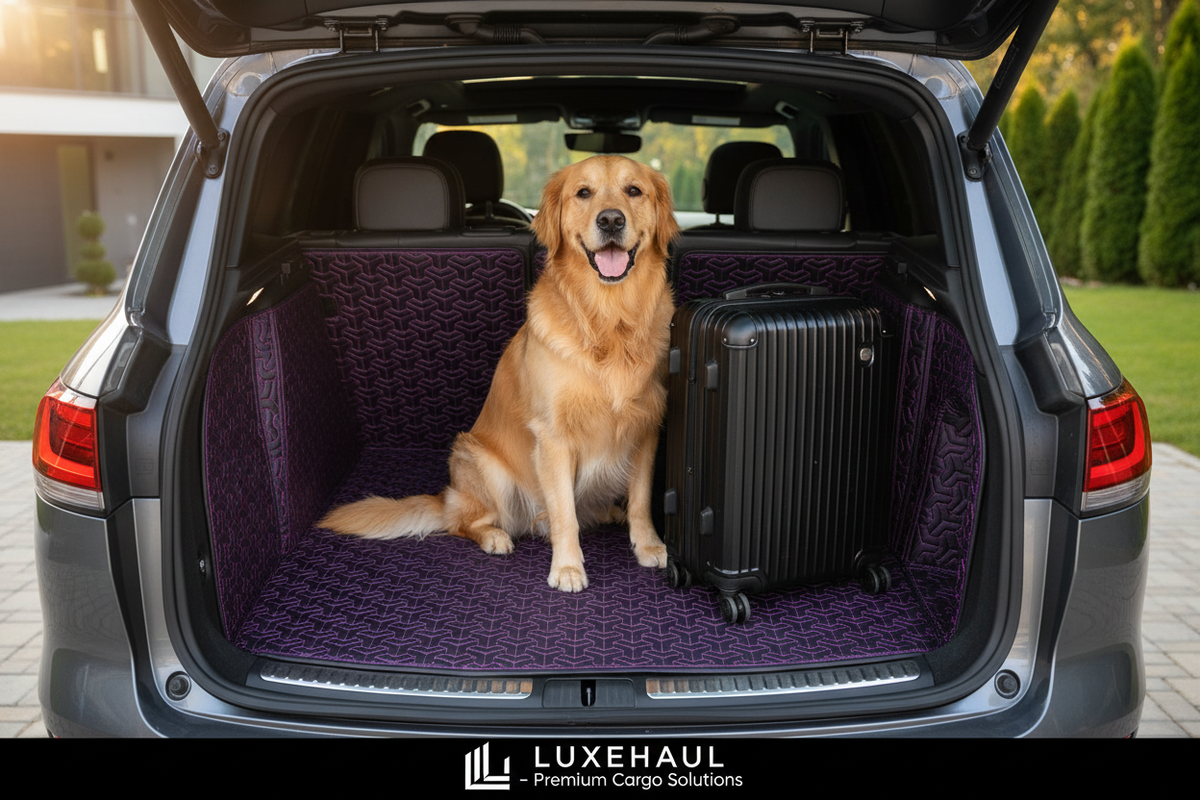 SUV Trunk Mat Lifestyle Poster - Luggage & Pet
